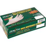 Zenith Vinyl Powder-Free Disposable Gloves, 4-mil, White, Large, 100 Count (Special Order)