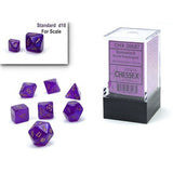 Dice: 7 pc: Borealis: Mini-Hedral Purple / Gold Luminary (EN) (Special Order)