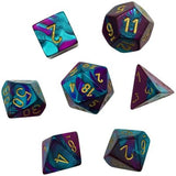 Dice: 7 pc: Gemini: Mini-Hedral: Purple-Teal / Gold (EN) (Special Order)