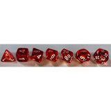 Dice: 7 pc: Translucent: Red / White (EN) (Special Order)