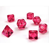 Dice: 7 pc: Translucent: Pink / White (EN) (Special Order)