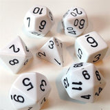 Dice: 7 pc: Opaque: White / Black (EN) (Special Order)