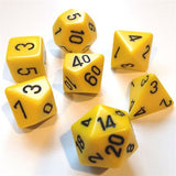 Dice: 7 pc: Opaque: Yellow / Black (EN) (Special Order)