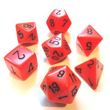 Dice: 7 pc: Opaque: Orange / Black (EN) (Special Order)