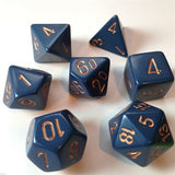 Dice: 7 pc: Opaque: Dusty Blue / Copper (EN) (Special Order)