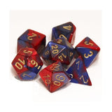 Dice: 7 pc: Gemini: Blue-Red / Gold (EN) (Special Order)