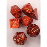 Dice: 7 pc: Scarab: Scarlet / Gold (EN) (Special Order)
