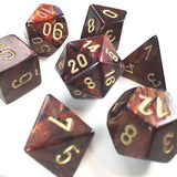 Dice: 7 pc: Scarab: Blue Blood / Gold (EN) (Special Order)