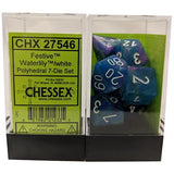 Dice: 7 pc: Festive: Waterlily / White (EN) (Special Order)