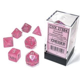 Dice: 7 pc: Borealis: Pink / Silver Luminary (EN) (Special Order)