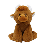 12" SITTING ANIMALS - HIGHLAND BROWN COW (Special Order)