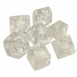 Dice: 7 pc: Translucent: Clear / White (EN) (Special Order)
