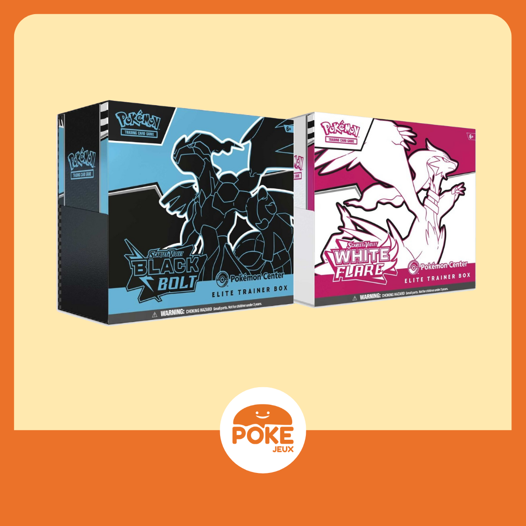 COMBO 1 BLACK BOLT + 1 WHITE FLARE ETB ( POKEMON CENTER COMBO) POK JEUX COMBO 1 BLACK BOLT + 1 WHITE FLARE ETB ( POKEMON CENTER COMBO) POK JEUX