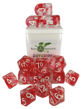 SET OF 15 DICE: DIFFUSION CHERRY ARCH'D4 (Special Order)