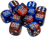 WWII GREAT BRITAIN GEMINI BLUE-RED/WHITE 12D6 16MM DICE BLOCK (Special Order)