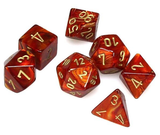 MINI SCARAB 7-DIE SET SCARLET/GOLD (Special Order)