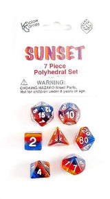LAYERED DICE 7PC SET SUNSET (Special Order)