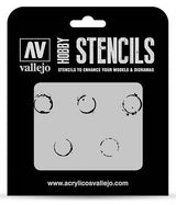 VALLEJO: HOBBY STENCIL DRUM OIL MARKINGS (Special Order)