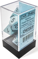 OPAQUE 7-DIE SET POLYHEDRAL PASTEL BLUE/BLACK (Special Order)