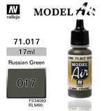 VALLEJO: MODEL AIR RUSSIAN GREEN ABO (17ML) (Special Order)