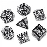 STEAMPUNK CLOCK WORK DICE SET: BLACK/WHITE (Special Order)