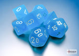 MINI FROSTED 7-DIE SET CARIBBEAN BLUE/WHITE (Special Order)