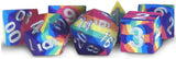 SILICONE 7 DICE SET RUBBER RAINBOW 16MM (Special Order)