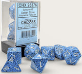 SPECKLED 7-DIE SET POLYHEDRAL OCEAN STONE (Special Order)
