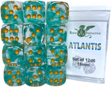 SET OF 12D6 PIPS DICE: DIFFUSION ATLANTIS 18MM (Special Order)