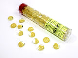 GLASS STONES LEMON CATSEYE QTY 40+ 5.5" TUBE (Special Order)