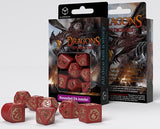 DRAGONS MODERN DICE SET RED AND GOLD (Special Order)
