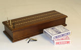 CRIBBAGE: 3 TRACK INLAID WALNUT W/ CARDS (EN) (Special Order)