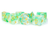 RESIN 7 DICE SET UNICORN ICY EVERGLADES 16MM (Special Order)