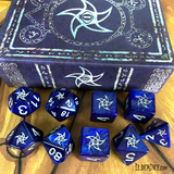 ELDER DICE BLUE ASTRAL ELDER SIGN LEY SILVER (Special Order)