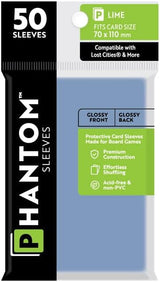 PHANTOM SLEEVES GLOSS LIME SIZE (70MM X 110MM) 50CT (Special Order)
