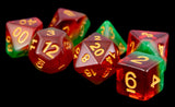 RESIN 7 DICE SET WATERMELON 16MM (Special Order)