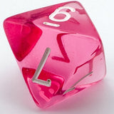 TRANSLUCENT POLYHEDRAL D8 PINK/WHITE (Special Order)