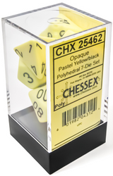 OPAQUE 7-DIE SET POLYHEDRAL PASTEL YELLOW/BLACK (Special Order)