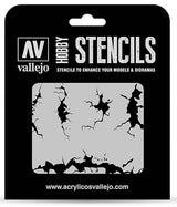 VALLEJO: HOBBY STENCIL CRACKED WALL (Special Order)