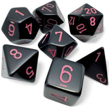 OPAQUE 7-DIE SET POLYHEDRAL BLACK/PINK (Special Order)