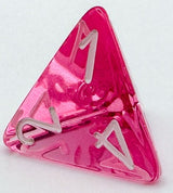 TRANSLUCENT POLYHEDRAL D4 PINK/WHITE (Special Order)