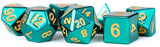 METAL 7 DICE SET TURQUOISE 16MM (Special Order)