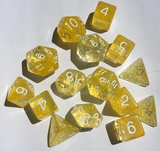 SET OF 15 DICE: DIFFUSION HONEY LEMON W/WHITE (Special Order)