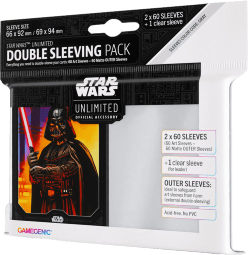 Star Wars Unlimited: Double Sleeving Pack Darth Vader POK JEUX Star Wars Unlimited: Double Sleeving Pack Darth Vader POK JEUX