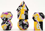 SILICONE 7 DICE SET SHARP EDGE PRIDE NONBINARY (Special Order)