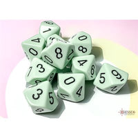 Dice: 10x D10: Opaque Pastel: Green / Black (EN) (Special Order)