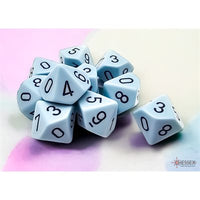 Dice: 10x D10: Opaque Pastel: Blue / Black (EN) (Special Order)
