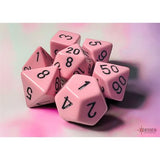 Dice: 7 pc: Opaque Pastel: Pink / Black (EN) (Special Order)