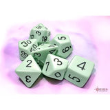 Dice: 7 pc: Opaque Pastel: Green / Black (EN) (Special Order)