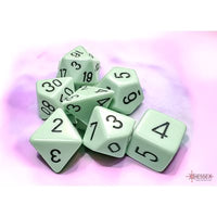 Dice: 7 pc: Opaque Pastel: Green / Black (EN) (Special Order)